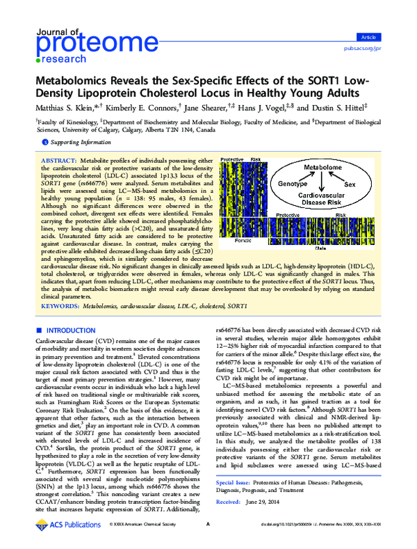 (PDF) Metabolomics Reveals the Sex-Specific Effects of the SORT1 Low ...