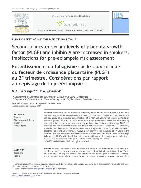 (PDF) Second-trimester serum levels of placenta growth factor (PLGF ...