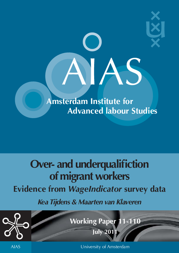 (PDF) Over and underqualification of migrant workers. Evidence from ...