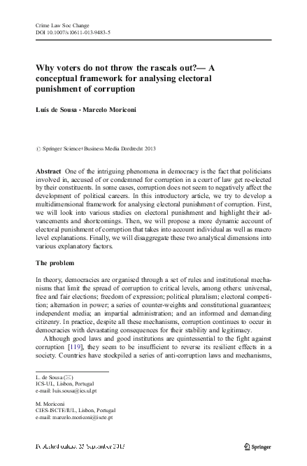 (PDF) Why voters do not throw the rascals out?— A conceptual framework ...
