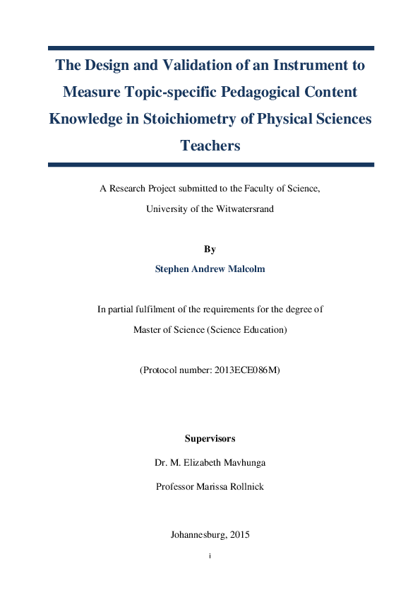(PDF) The Design and Validation of an Instrument to Measure Topic ...
