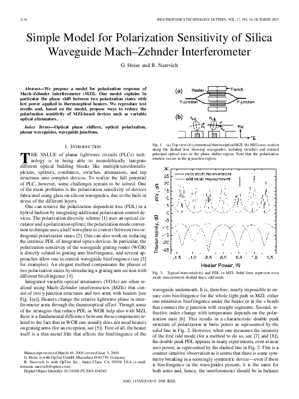 (PDF) Simple model for polarization sensitivity of silica waveguide ...