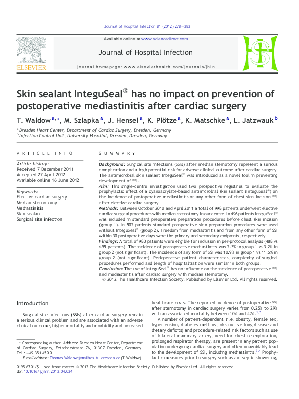 (PDF) Skin sealant InteguSeal® has no impact on prevention of ...