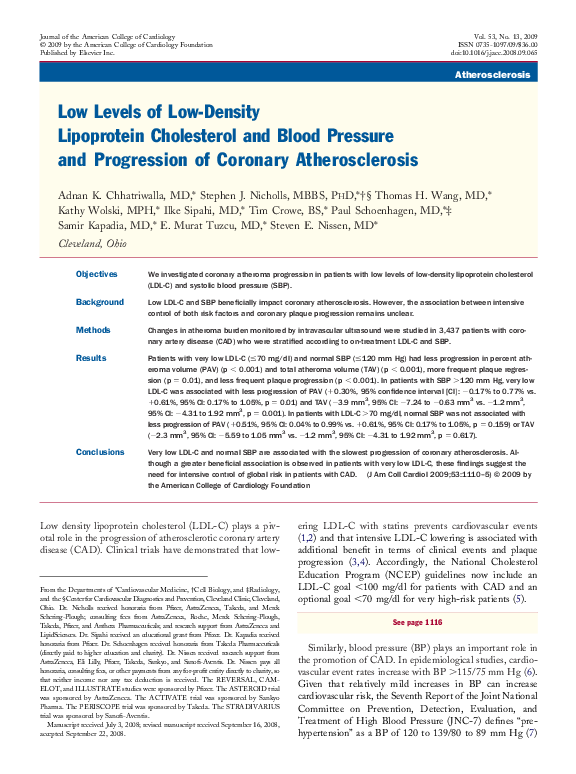 (PDF) Low Levels of Low-Density Lipoprotein Cholesterol and Blood ...