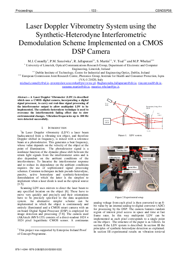 (PDF) Laser Doppler Vibrometry system using the syntheticheterodyne interferometric