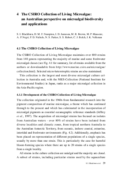 (PDF) The CSIRO collection of living microalgae: an Australian ...