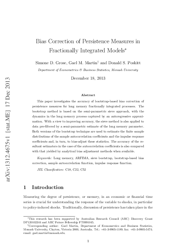 (PDF) Bias Correction of Persistence Measures in Fractionally ...
