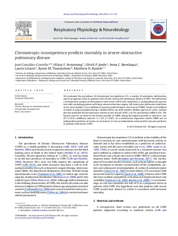 (PDF) Chronotropic incompetence predicts mortality in severe ...