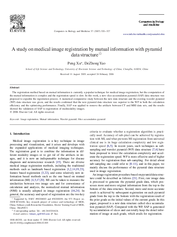 (PDF) A study on medical image registration by mutual information with ...