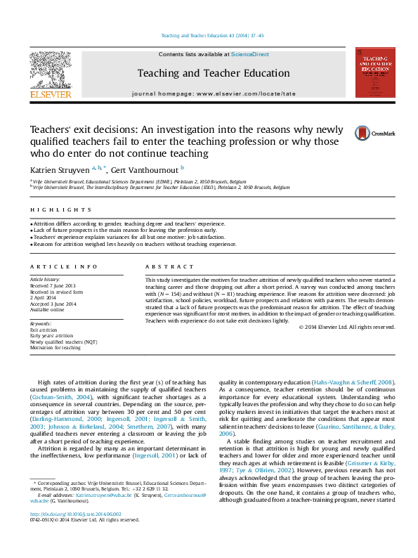 (PDF) Demoralized: Why Teachers Leave the Profession They Love and How ...