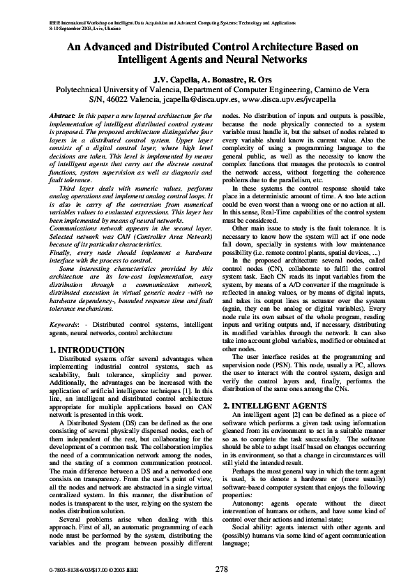 (PDF) An advanced and distributed control architecture based on ...