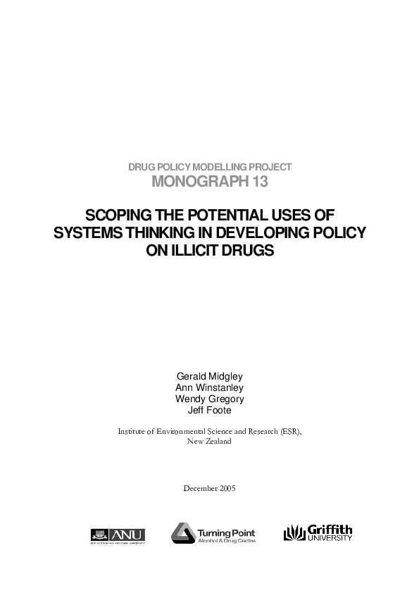 (PDF) DRUG POLICY MODELLING PROJECT MONOGRAPH 13 SCOPING THE POTENTIAL ...