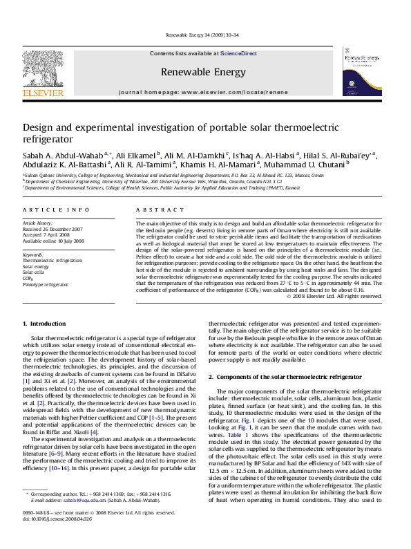 (PDF) Design and experimental investigation of portable solar