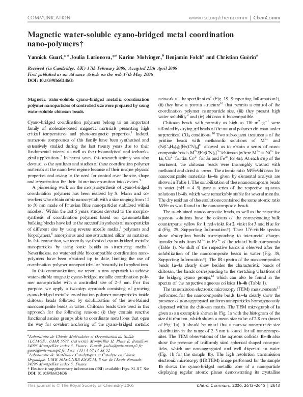(PDF) watersoluble cyanobridged metal coordination nano
