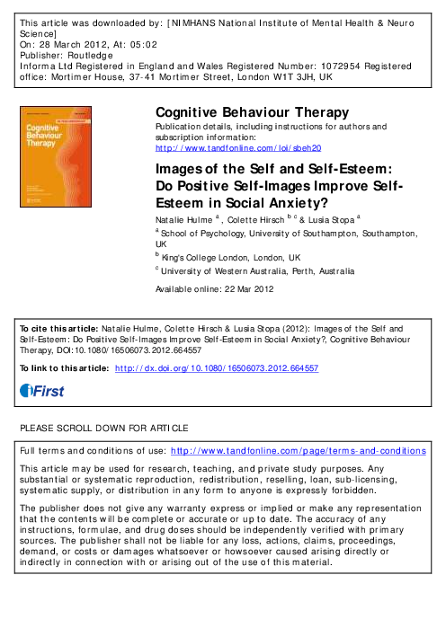 (PDF) Images of the Self and Self-Esteem: Do Positive Self-Images ...