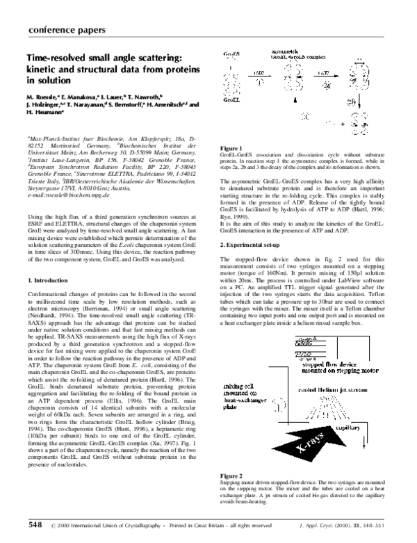 (PDF) Time-resolved small angle scattering: kinetic and structural data ...