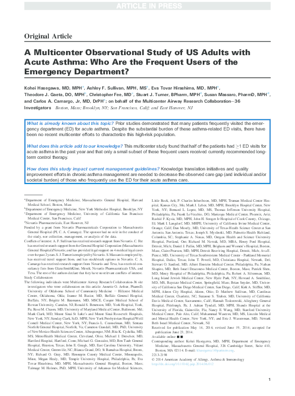 (PDF) A multicenter observational study of US adults with acute asthma ...