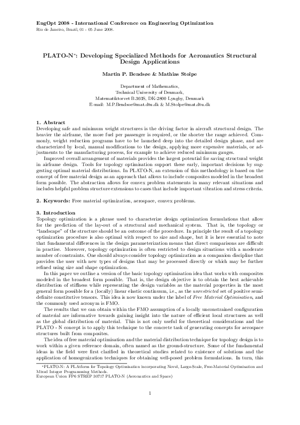 (PDF) PLATON developing specialized methods for aeronautics