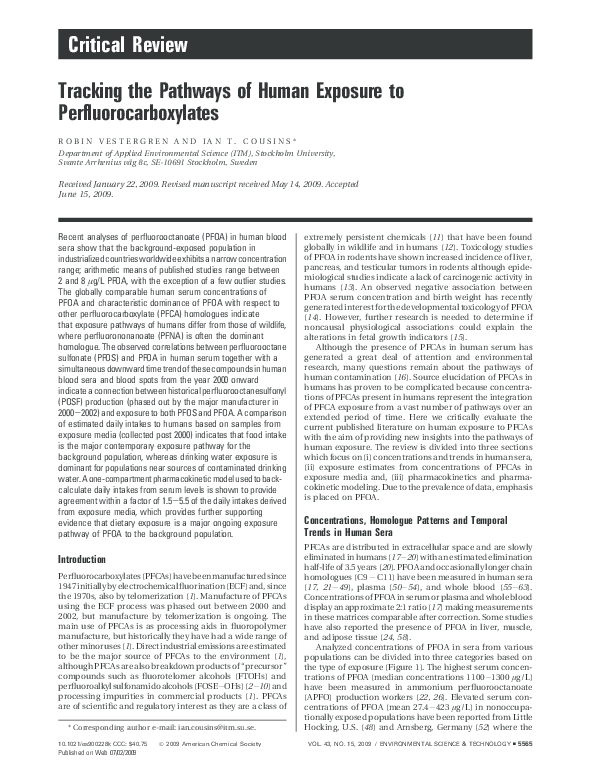 (PDF) Tracking the Pathways of Human Exposure to Perfluorocarboxylates