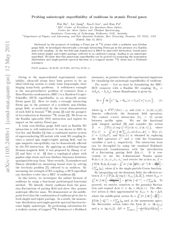 (PDF) Probing Anisotropic Superfluidity in Atomic Fermi Gases with ...