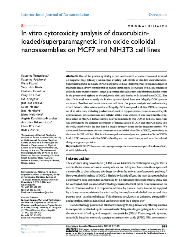 (PDF) In vitro cytotoxicity analysis of doxorubicin-loaded ...