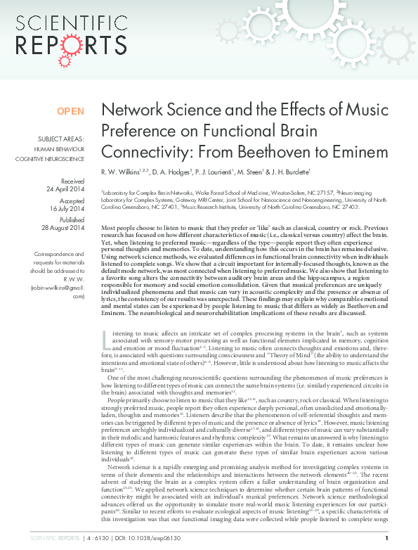 (PDF) Network Science and The Effects of Music Listening Preferences on ...