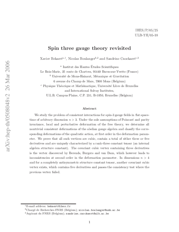 (PDF) Spin three gauge theory revisited