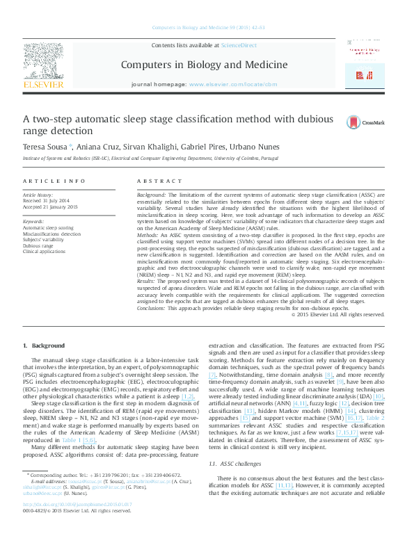 (PDF) A two-step automatic sleep stage classification method with ...