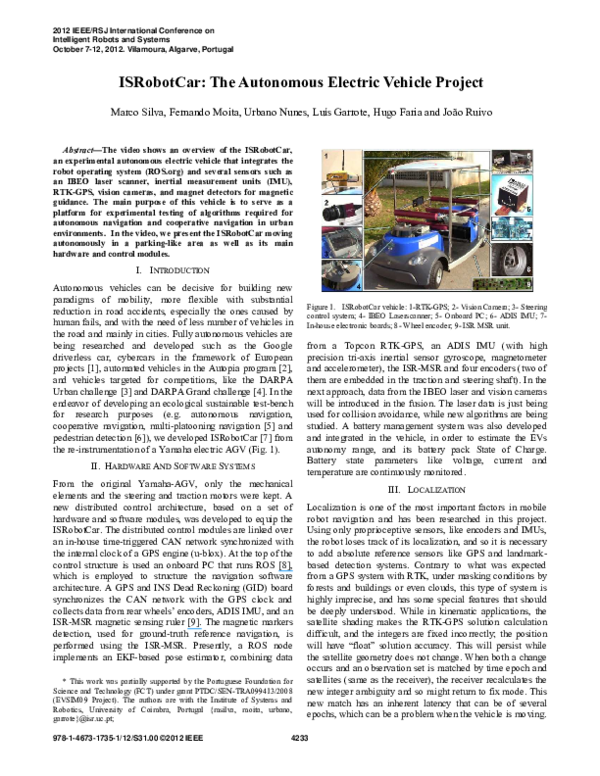 (PDF) ISRobotCar: The autonomous electric vehicle project