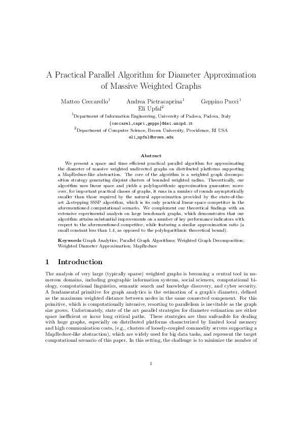 (PDF) A Practical Parallel Algorithm for Diameter Approximation of ...