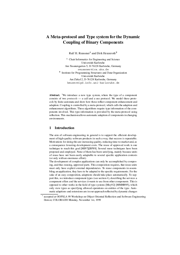 (PDF) A Meta-protocol and Type system for the Dynamic Coupling of ...