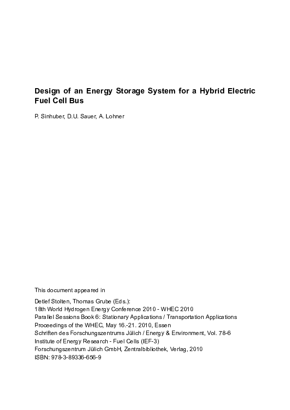 (PDF) Design of an Energy Storage System for a Hybrid Electric Fuel ...