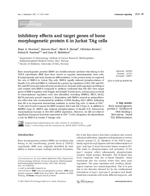 (PDF) Inhibitory effects and target genes of bone morphogenetic protein ...