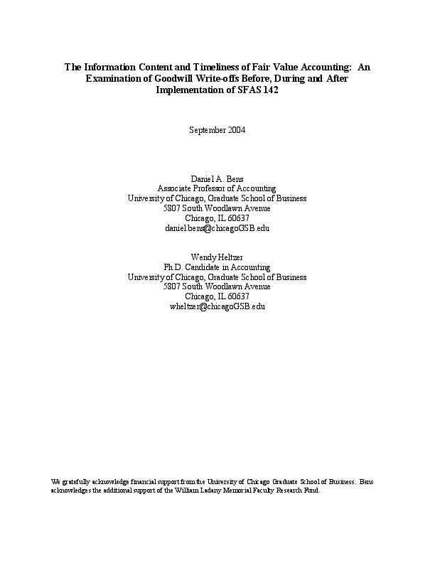 (PDF) The information content and timeliness of fair value accounting