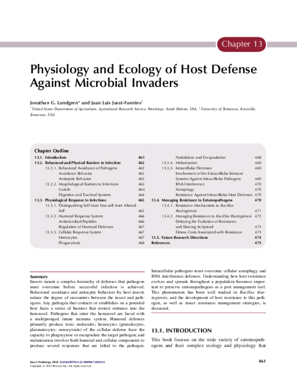 (PDF) Physiology and ecology of host defense against microbial invaders