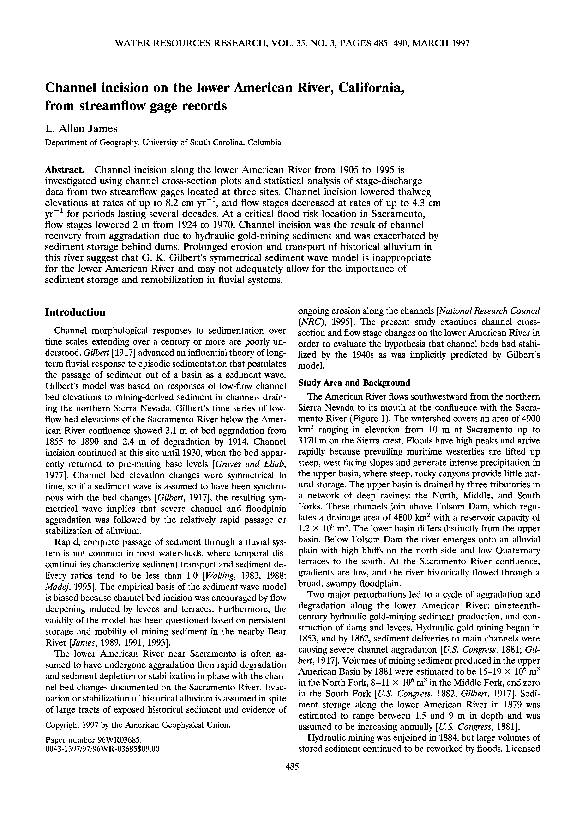 (PDF) Channel incision on the Lower American River, California, from ...