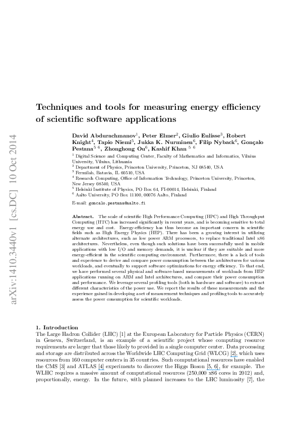 (PDF) Techniques and tools for measuring energy efficiency of ...
