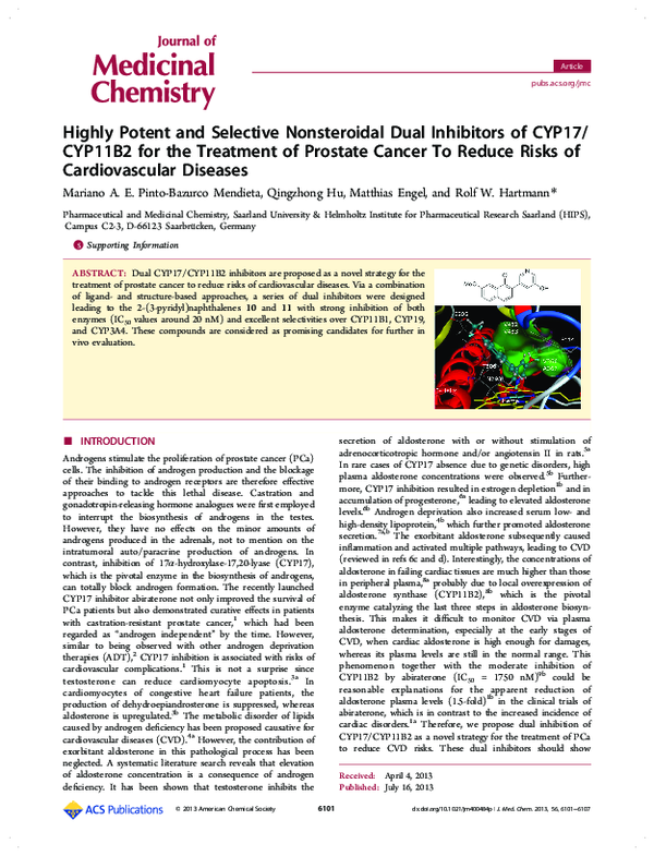 (PDF) Highly Potent and Selective Nonsteroidal Dual Inhibitors of CYP17 ...