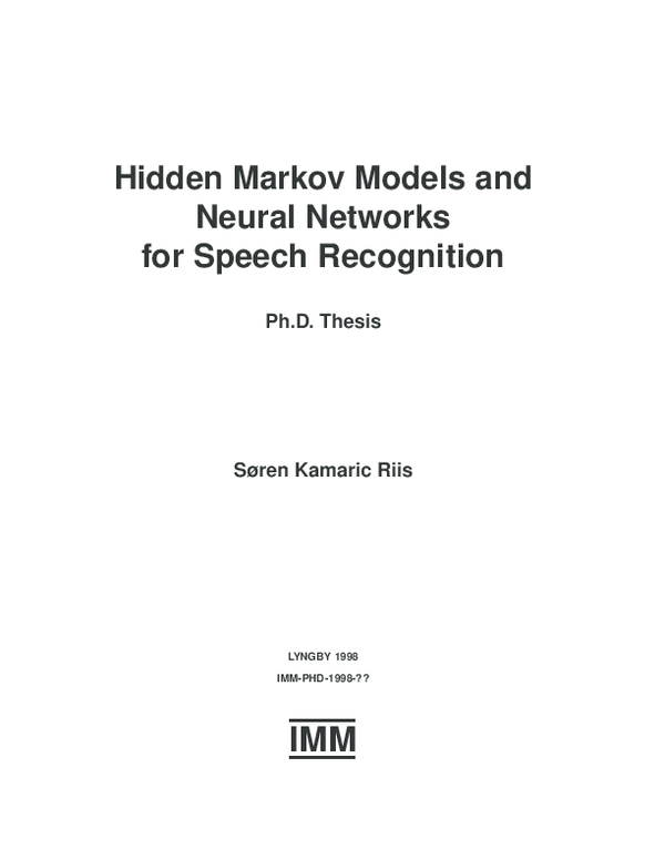 Speech recognition using neural networks phd thesis 1995