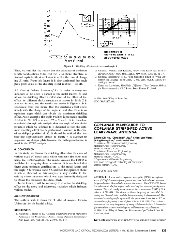 (PDF) Coplanar waveguide to coplanar strips-fed active leaky-wave antenna