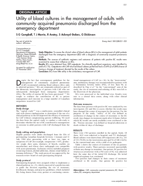 (PDF) Utility of blood cultures in the management of adults with ...