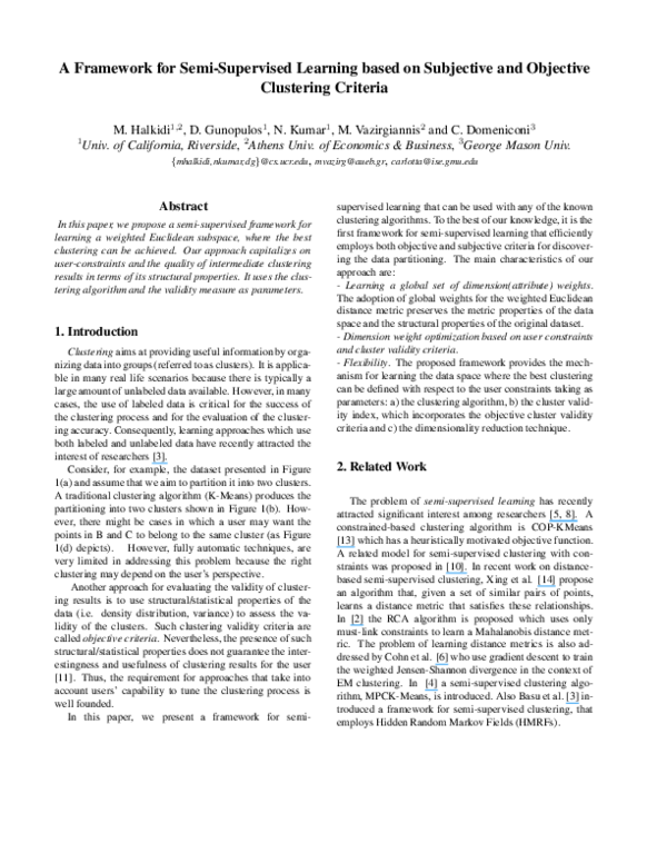 (PDF) A Framework for Semi-Supervised Learning Based on Subjective and ...