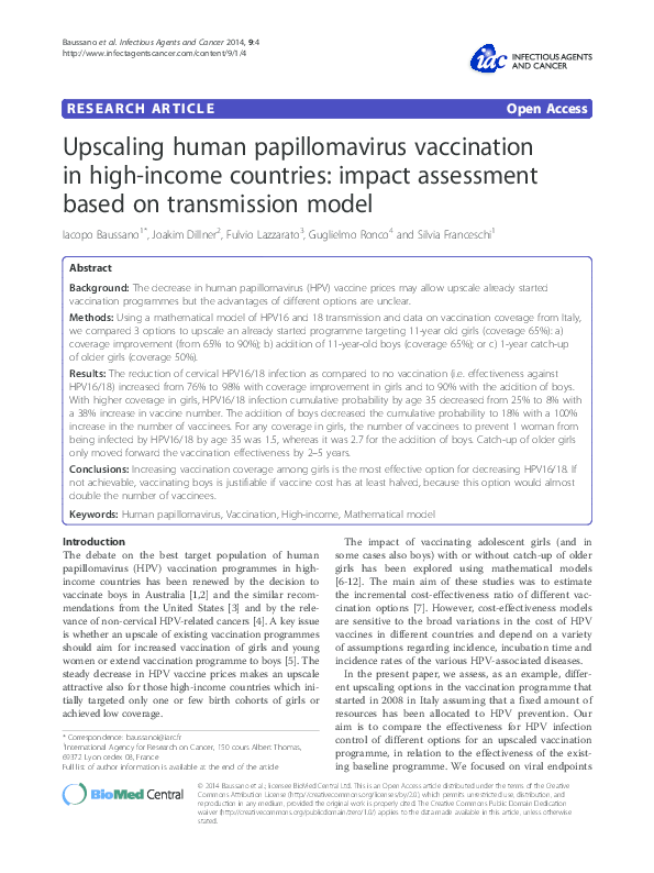 (PDF) Upscaling human papillomavirus vaccination in high-income ...