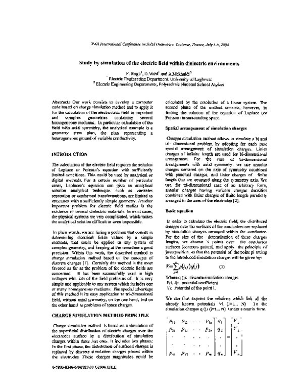 (PDF) Study by simulation of the electric field within dielectric ...