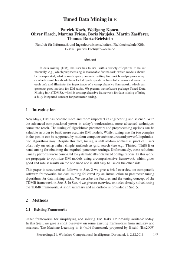 (PDF) Tuned Data Mining in R Wolfgang Konen Academia.edu