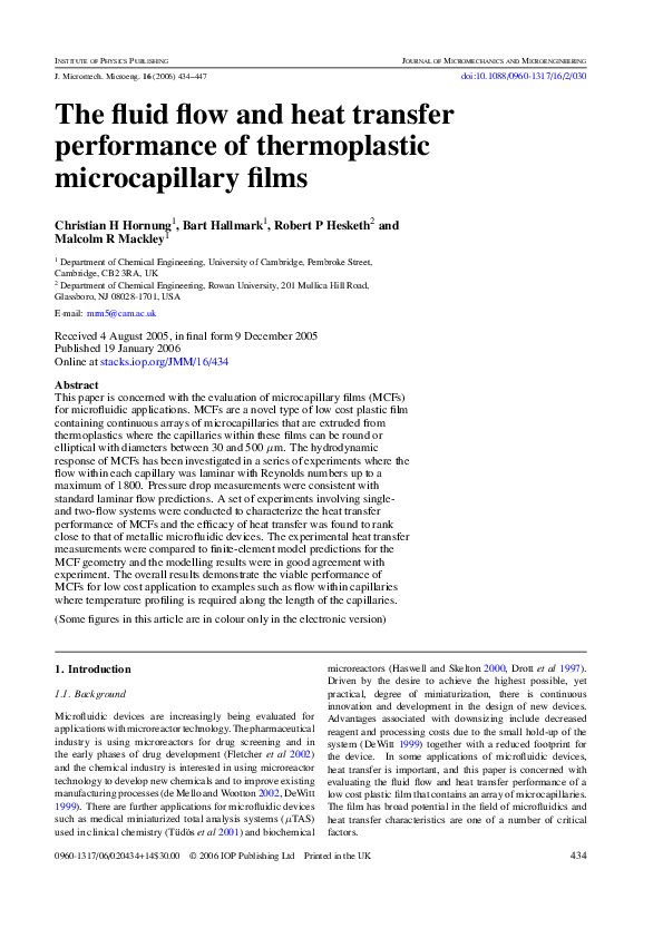 (PDF) The fluid flow and heat transfer performance of thermoplastic