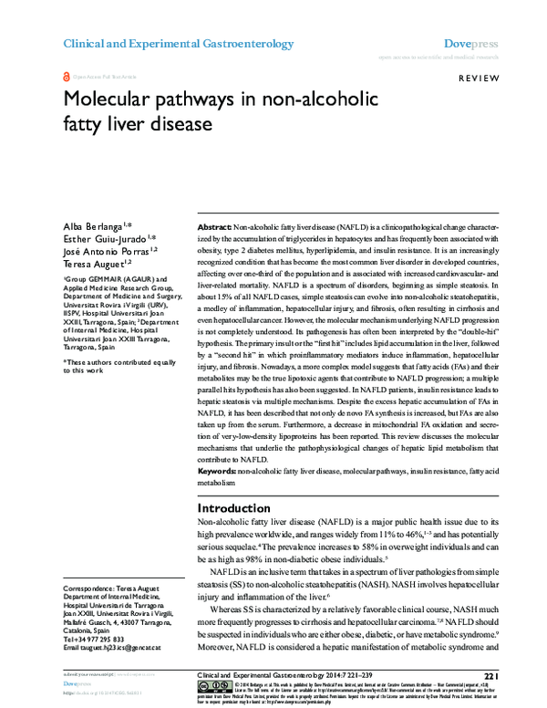 (PDF) Molecular pathways in non-alcoholic fatty liver disease
