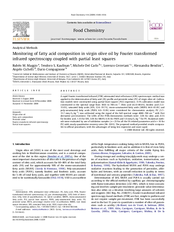 (PDF) Monitoring of fatty acid composition in virgin olive oil by ...