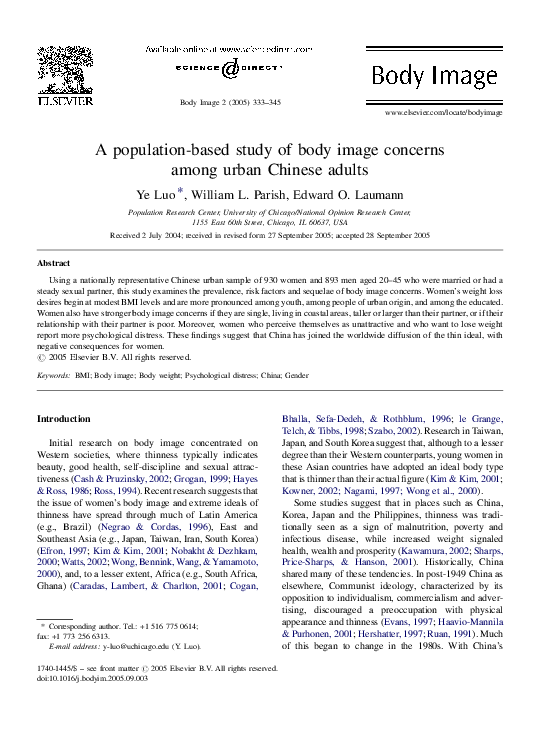 (PDF) A population-based study of body image concerns among urban ...
