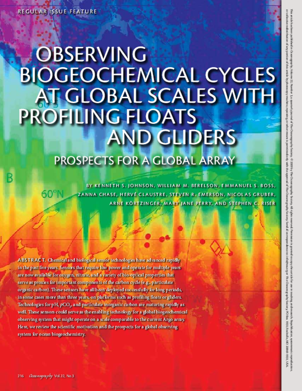 (PDF) Observing Biogeochemical Cycles at Global Scales with Profiling ...